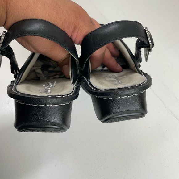 Alegria Black Floral Cutout Sandals - Picture 5 of 6